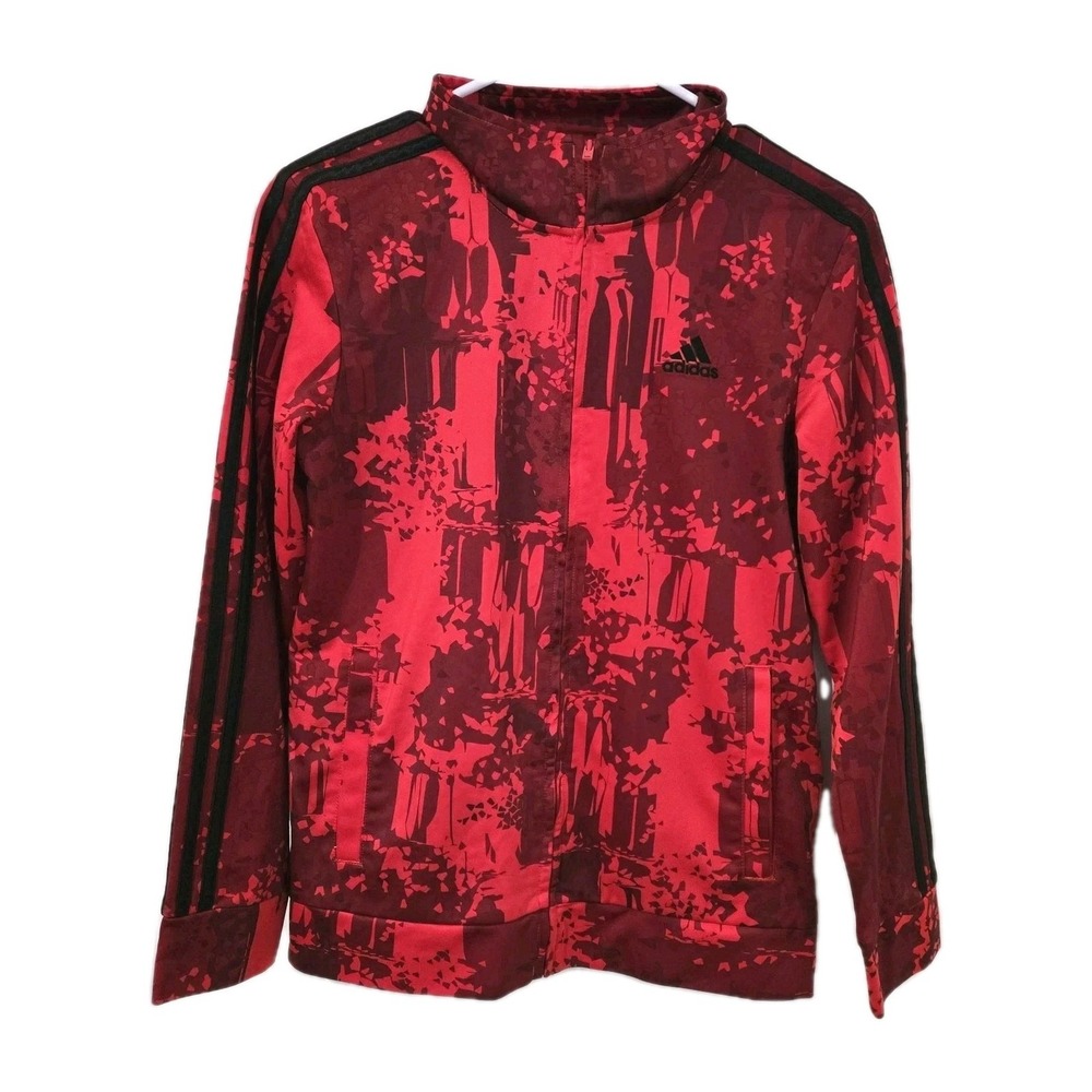 Adidas Kids Size Large 14-16 Red Camo Full Zip‎ Track Jacket